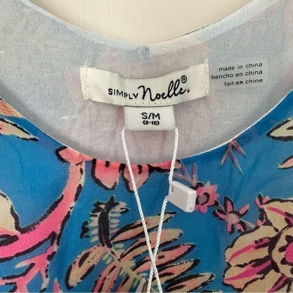 Simply Noelle Short Sleeve Sheer Blouse with Lined Bodice Flowy Back Size M - Picture 3 of 11